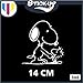 Adesivo Snoopy e Woodstock - ADESIVO PER AUTO MOTO MOBILI - Peanuts comics cartoon cartoni animati sticker (Bianco)