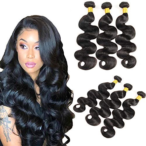 8A Grade Brazilian Virgin Hair Body Wave 16 18 20 Natural Black 100% Unprocessed Virgin Brazilian Body Wavy Human Hair Weave 3 Bundles Brazilian Body Wave Human Hair Extensions