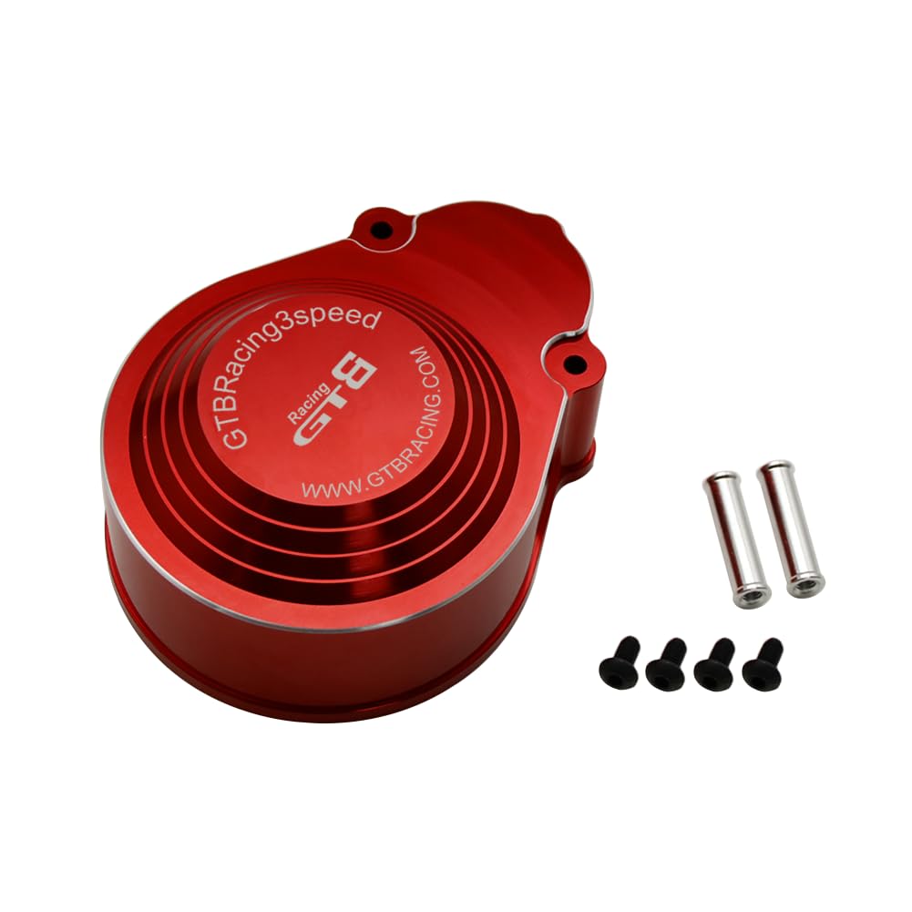Alloy CNC RC Gear Cover Of 3 Speed Transmission Kit Dust Cover for 1/5 HPI Baja RV KM 5B 5T 5SC RC Car Parts (Red)