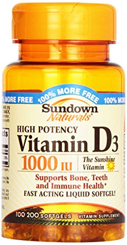 Sundown, Vitamin D-1000 Iu Softgels, 100 Ct #TOP15