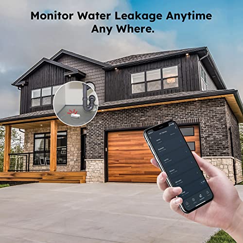 Ouvopo Wifi Water Leak Detectors 4 Pack, 120Db Audio Alarm Sensor, Sensitive Leak And Drip Alert，For Bedrooms, Basement, Kitchen, Bathroom, Laundry (Not Support 5G Wifi) #TOP1