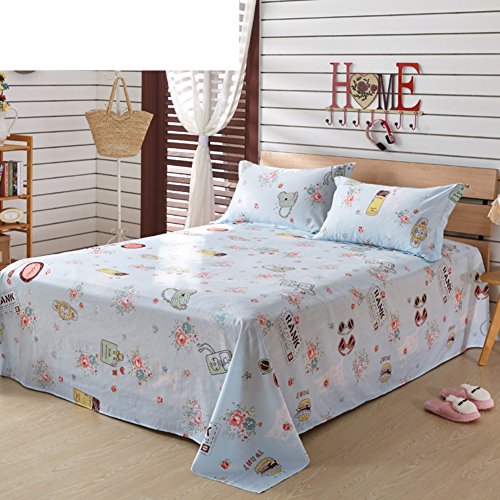 Coton sergé lin linge de lit imprimé 200x230cm drap pour lit double