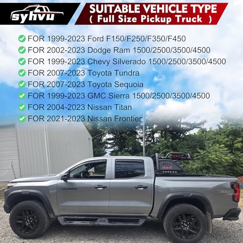 Bed Roll Bars for Universal Trucks, SYHVU Sport Rack Roll Bar with Cargo Basket Fit for Ford F-150,F-250,F-350,Ford Ranger,Dodge Ram,Chevy Silverado,GMC Sierra,Tundra,Nissan Titan,Nissan Frontier - Thumbnail 2