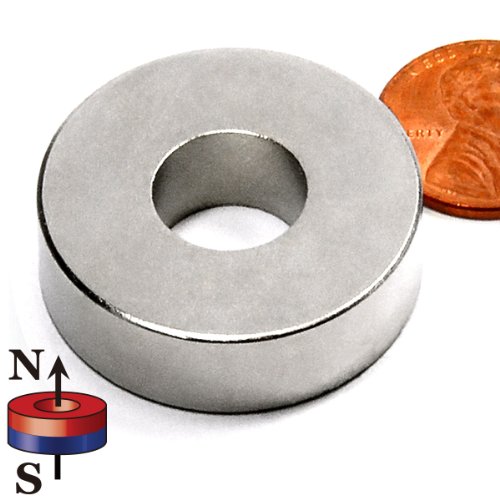 Cms Magnetics® Grade N52 Super Strong Neodymium Magnet Ring Od1.26" X Id 1/2" X 3/8" - Rare Earth Magnet Ring For Classroom, Science Project And Diy Applications - One Pack #TOP1