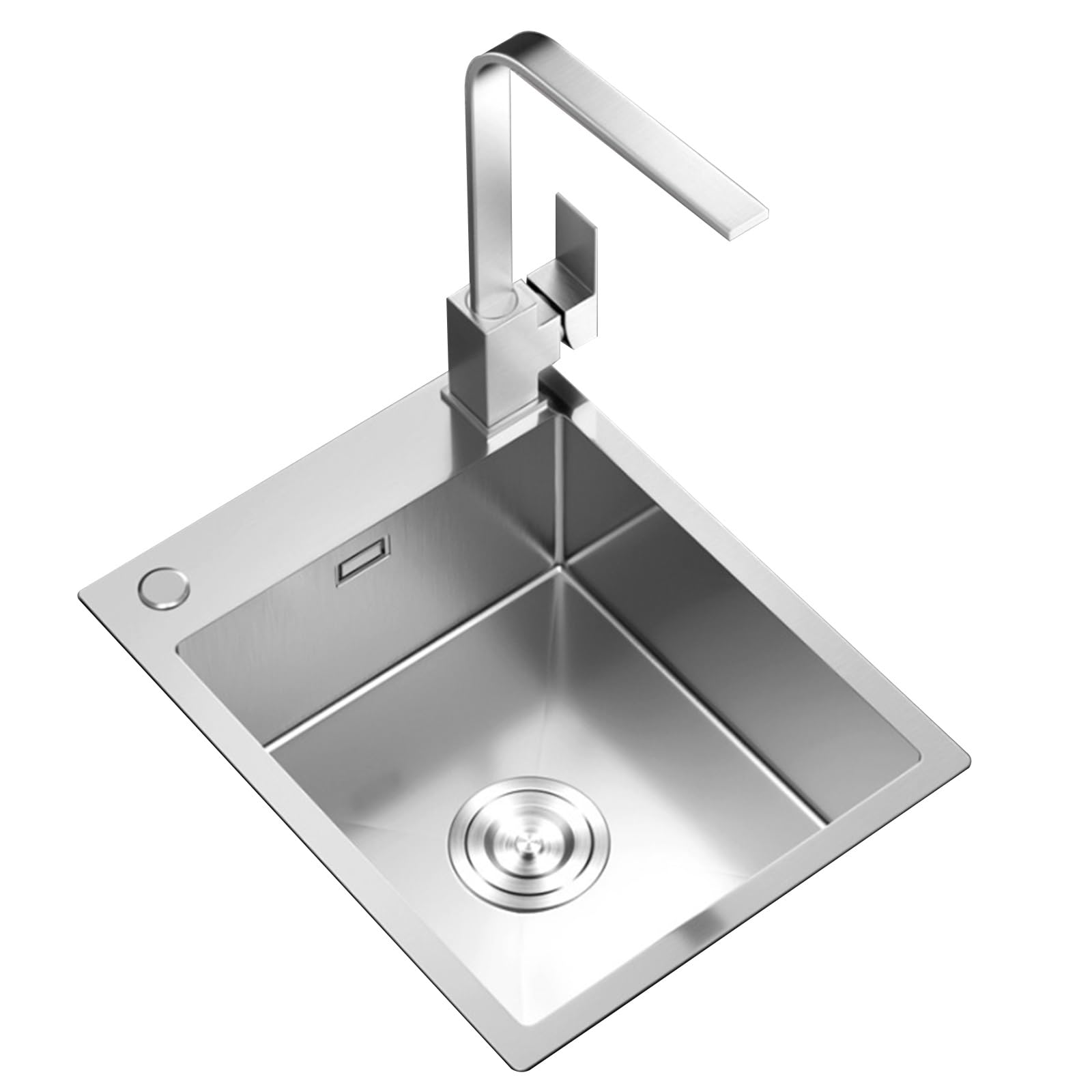 Évier de cuisine 1 bac en inox 75x40 cm avec robinet pour studio et bar