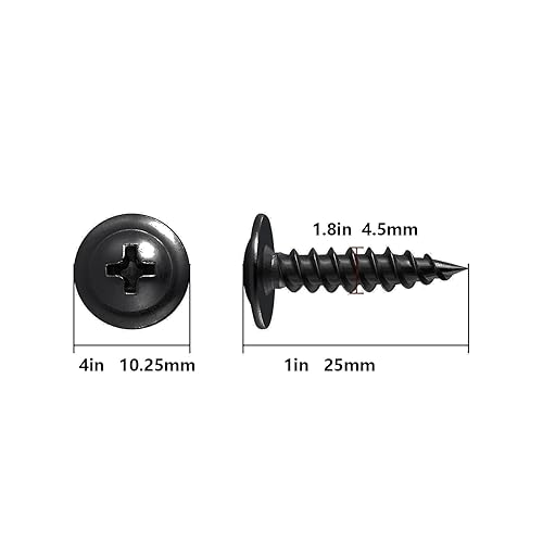 Miniatura 17 de Tornillos para madera de cabeza segmentada Phillips, metal autorroscante rápido, 100 unidades, de 2 pulgadas, #10, negro