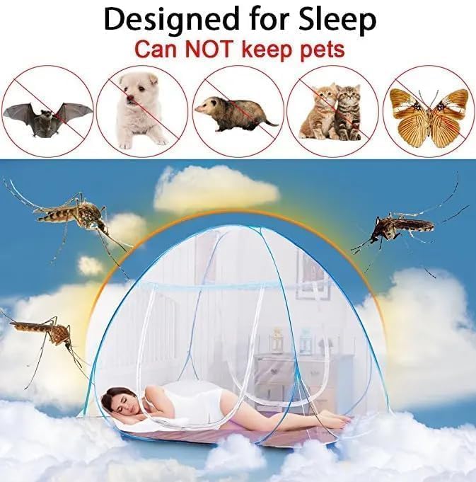 Image of AnaviSam Foldable Mosquito Net for King Size Double Bed, 6 x 6 Feet