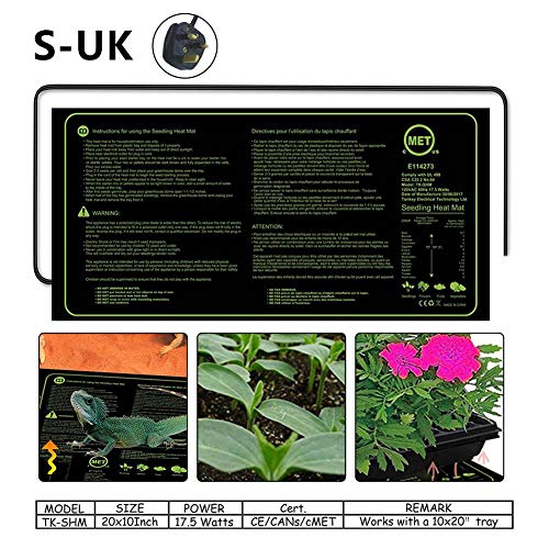 Elementral Seedling Heat Mat Reptile Heating Pad Mat Heating Warm Mat for Small Animals Seed Heat Mat for Turtle, Snakes, Lizard, Gecko reasonable