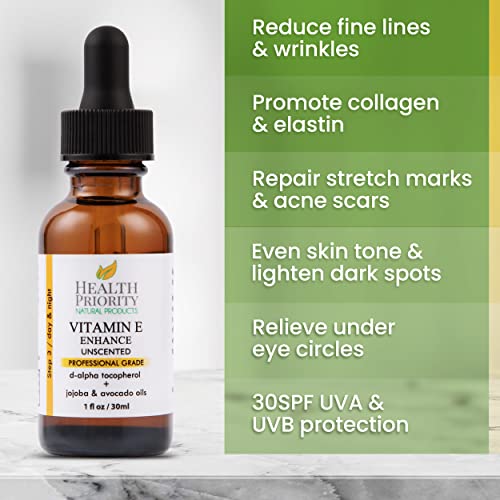 Organic Vitamin E Oil For Skin & Scars |100% Pure Natural Vitamin E Serum Hand Made In South Carolina | 15000 Iu Vitamin E For Face & Hair| Non-Gmo, Gluten & Cruelty Free, Vegan | Unscented 1 Fl Oz #TOP2