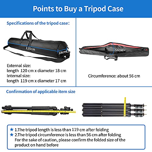 image for HEMMOTOP Tripod Bag, 47x7in All Sides 0.4in Thick Tripod Carrying Case