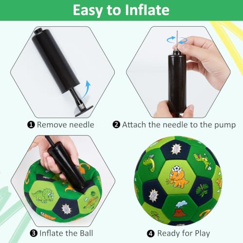 Image of Indoor Soccer Ball Size 3 Silent Soccer Balls with Pump | Soft Foam House Training Balls for Beginners, Lightweight Soccerball Soccer Balls Gifts for Home Practice