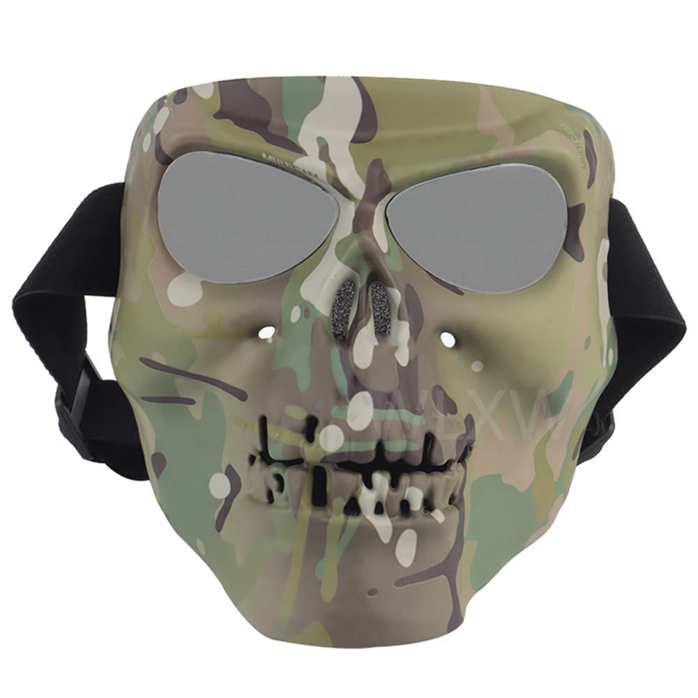 WLXW Masque Complet De Crâne Tactique, avec Visage De Cagoule De Cou De Bandana, pour Casque De Chasse De L'armée CS Wargame Masques De Cyclisme Militaires