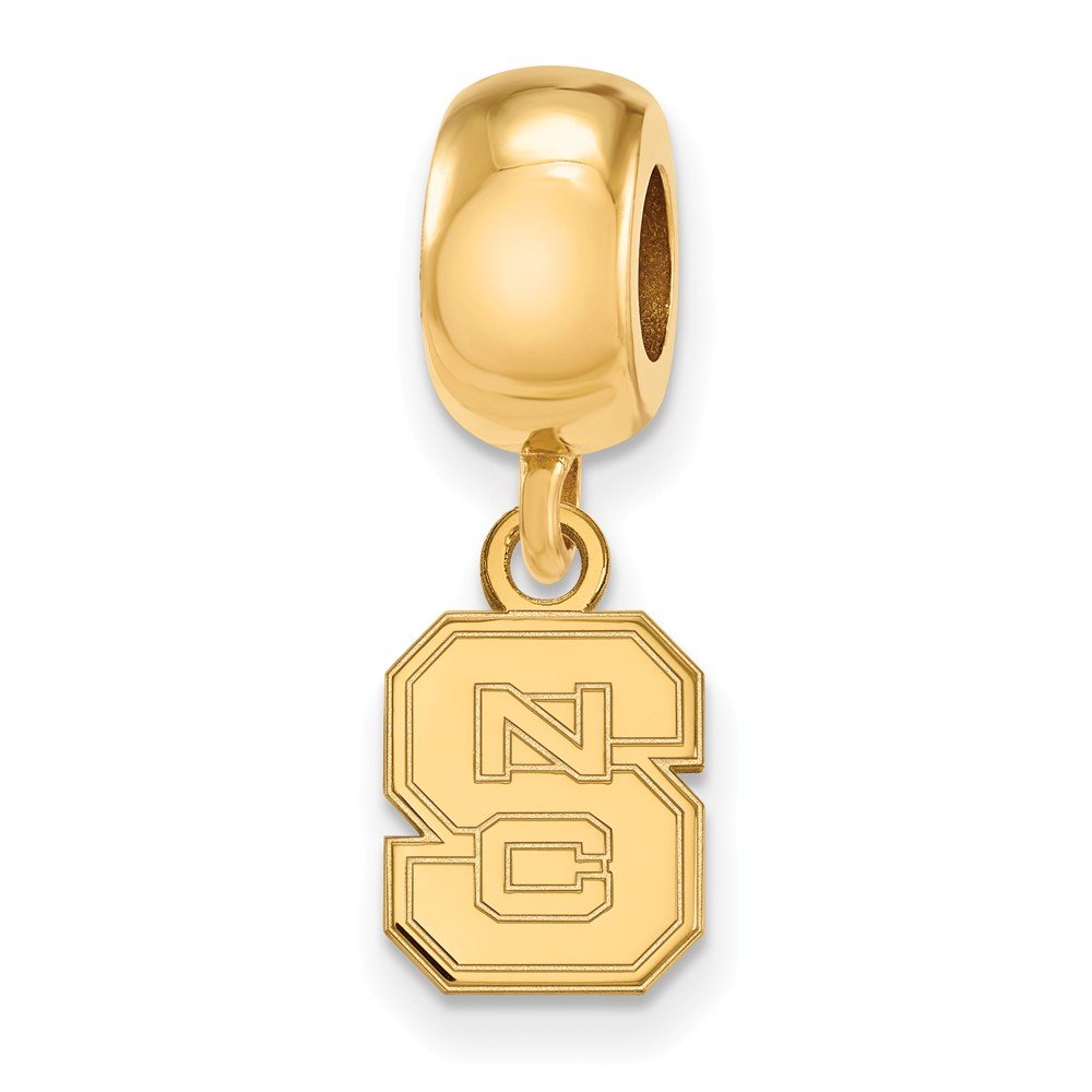 NC State Bead Charm Extra Small (3/8 Inch) Dangle (Gold Plated)