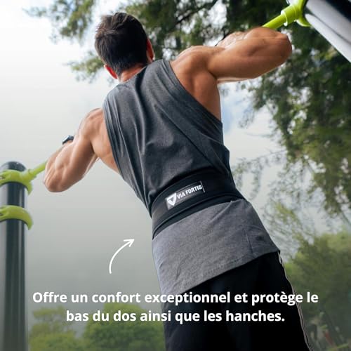 VIA FORTIS - Ceinture de Musculation Lestée avec Chaine - Pour Calisthenics, Street Workout, Bodybuilding, Dips, Tractions, Poids, Squats - Accessoire de Musculation Homme Femme - Capacité 180kg – Image 5