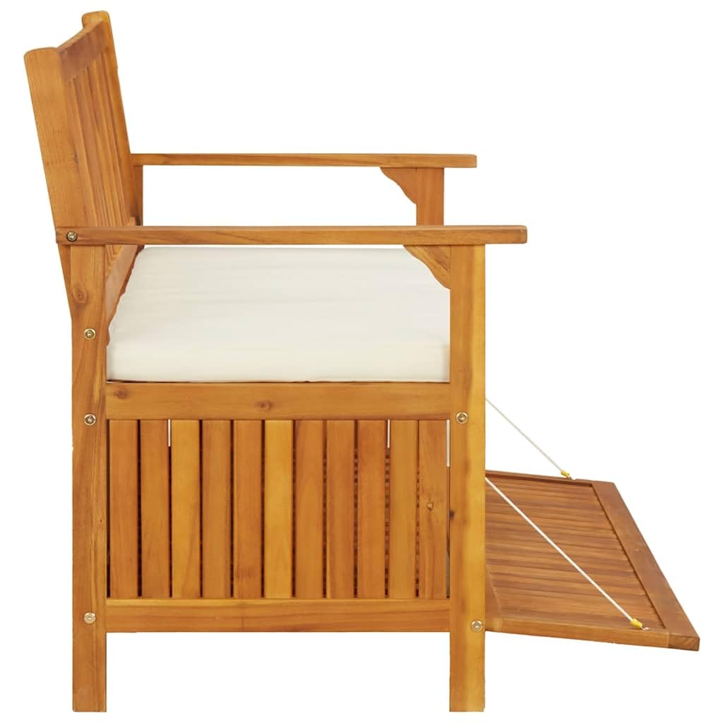 IKAYAA Gartenbank Holz mit Stauraum, Holzbank, Balkonbank,Sitzbank 120 x 63 x 84 cm
