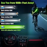 Starvortex Leuchtband Joggen mit Reflektoren Gürtel, Hochsichtbare Nacht Sicherheitslicht Laufgürtel, LED Lauflicht mit 2er Reflektierende Sicherheits Armband, Wiederaufladbare Verstellbarer Lauflicht