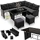 Lounge-Möbel-Set Juskys Polyrattan Manacor mit Ecksofa