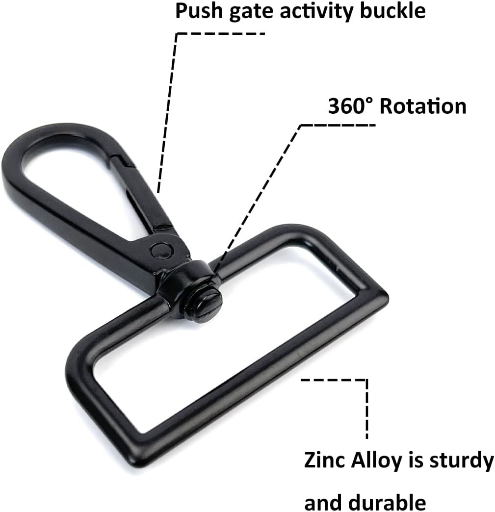 10 Pcs D Ring Swivel Lobster Claw Clasps Push Gate Snap Hooks Trigger Clips for Purse Keychain Strap Making