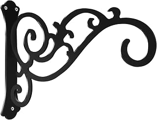 Mirweon Gancho de metal para colgar en la pared, color negro, para plantas, pájaros, decoración de jardín