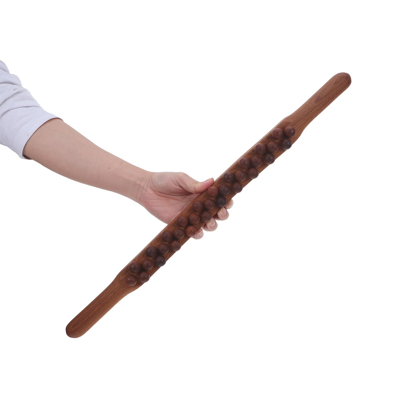 Rodillo de Masaje de Madera Cuentas, Herramienta de Masaje Corporal para Alivio Muscular, Uso en Spa y Relajación