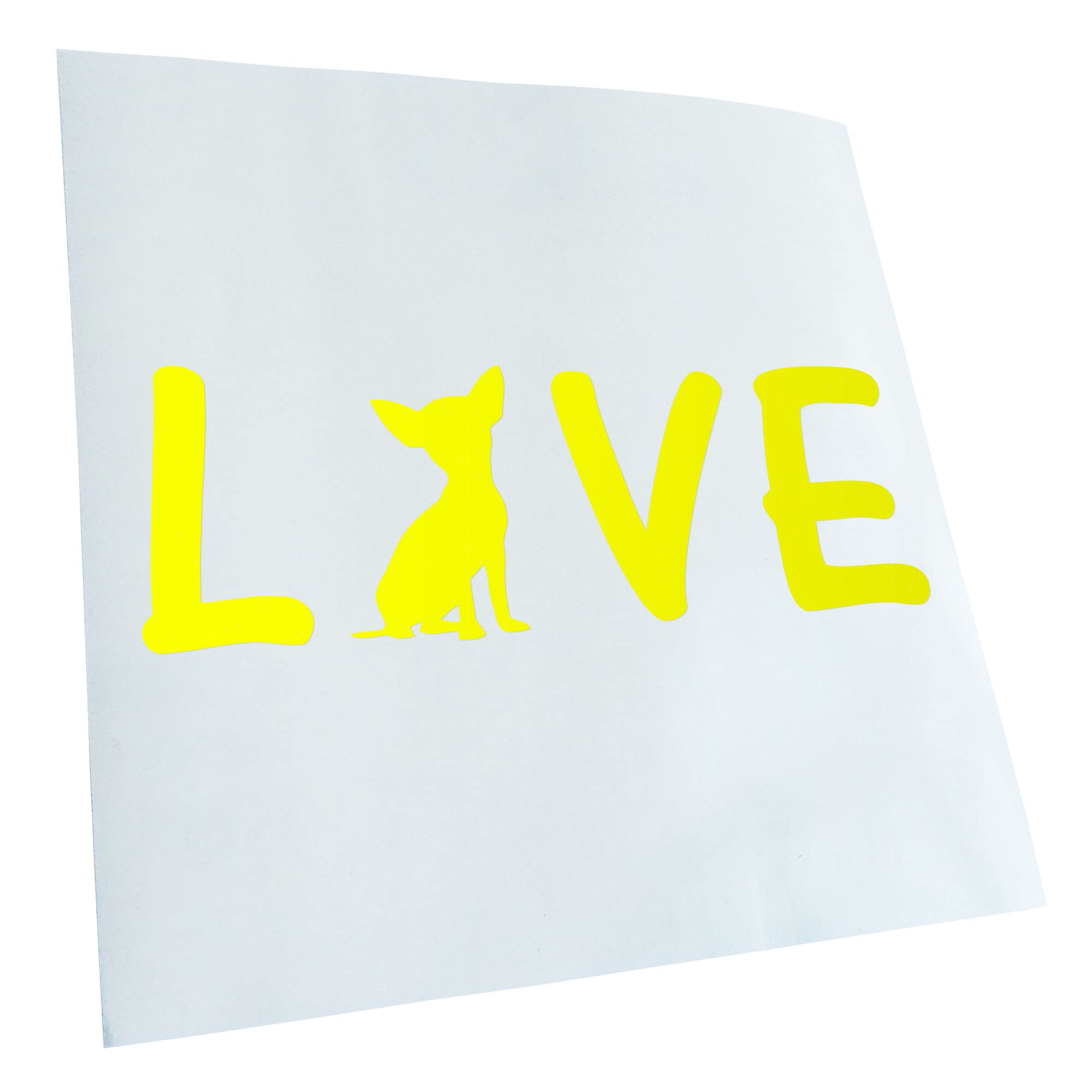 Kiwistar Chihuahua Love Lettering 20 x 7 cm in 15 Colours - Neon + Chrome Sticker