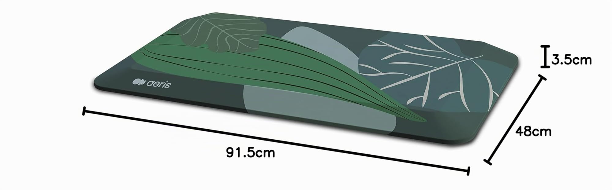 aeris Muvmat Anti Ermüdungsmatte für Stehtische – Ergonomische 2-Zonen Schreibtisch Stehmatte für gesundes Stehen – strapazierfähige Arbeitsplatzmatte Bezug Jungle