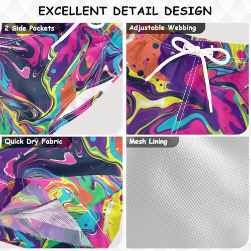 Running Shorts Boys Beach Bathing Suits Drawstring Lined Beach Swimming3