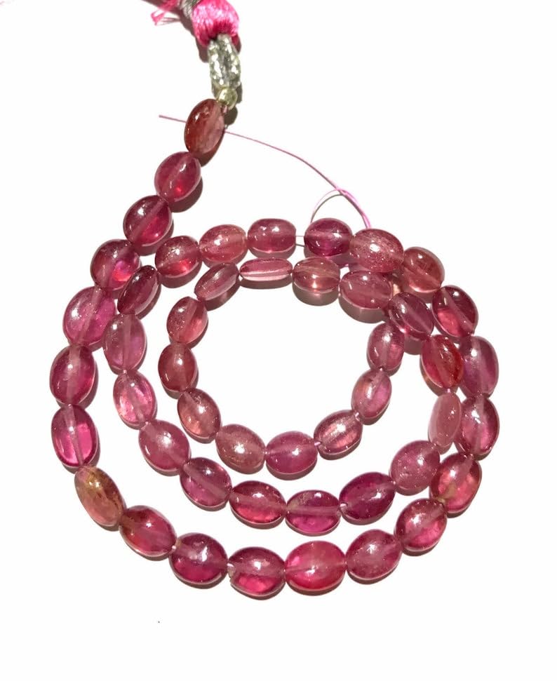 Perles ovales roses de 5-6mm pour création de bijoux collier et bracelet