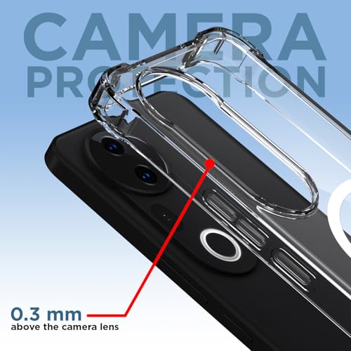 Image of Pikkme Back Cover for Vivo T4 Ultra 5G Mag-Safe Shockproof PC + TPU Protective Case Magnetic Support Bumper Case (Transparent Mag-Safe)