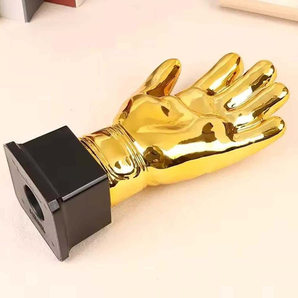 Trofeo de Fútbol, Trofeo de Portero, Forma de Guantes, Copa de Trofeo Grande Dorada para Competiciones de Ortografía y Partidos Deportivos.