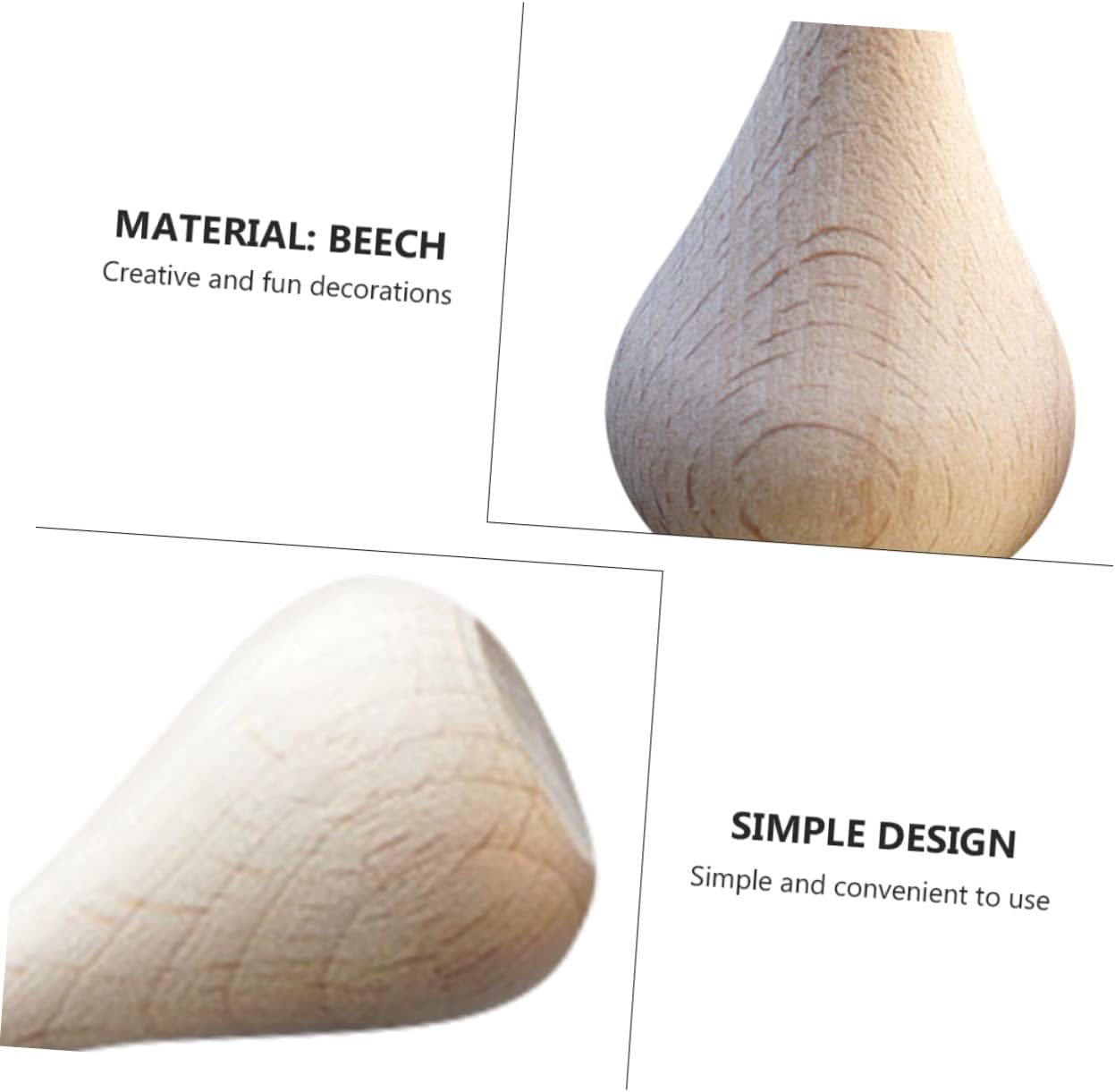 SHINEOFI 8Pcs DIY Painting Beech Wood Water Drop Ornaments Unfinished Graffiti Models for Boys and Girls Creative Crafting Decor for Arts and Crafts Projects