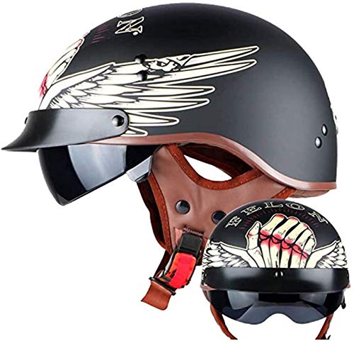 Casque moto rétro avec visière intégrée protection ECE taille XL - 2