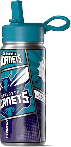 Miniatura 24 de Hydrapeak x NBA Los Angeles Lakers Botella de agua de 591 ml de acero inoxidable, botella deportiva con doble pared aislada con licencia oficial,