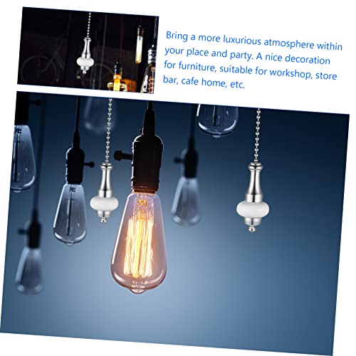 Garvalon 2Pcs Fan Light Pendant Chandelier Ceiling Fan Ceiling Decorations White Fan Metal Fan Pull Chain Lighting Pendant Chain Ceiling Fan Pull Switch Hanging Ornaments Lamp Pendants Bags #TOP3