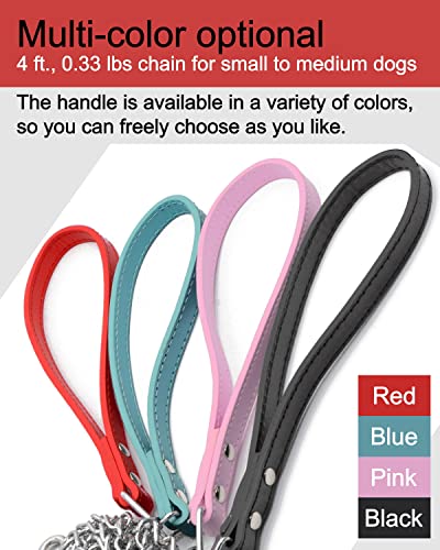 Goliton Dog Leash, Metal Pet Leash With Comfortable Pu Leather Handle For Small And Medium Size Dogs 4 Ft (Blue) #TOP3