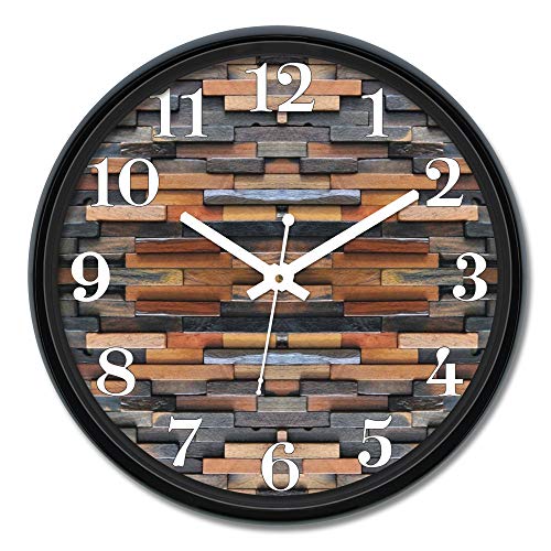 Amazon Brand – Solimo 12-inch Plastic & Glass Wall Clock – Timber (Silent Movement), Black For Rs. 512 @ 27 %