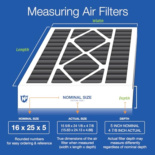 Nordic Pure 16x25x5 (Actual Size: 15 5/8 x 24 1/8 x 4 7/8) Air Bear Replacement Pure Carbon Odor Reduction Merv 8 Air Filter 2 PK by Nordic Pure - Image 2