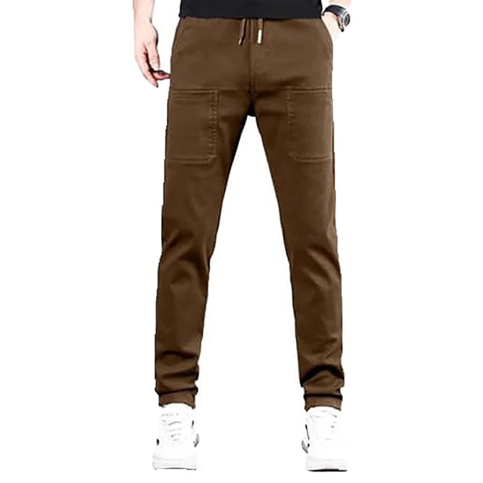 Pantalones de ocio para hombre largos de seda hiela: pantalones de chándal de tallas grandes de pierna recta pantalones de chándal con cordón, cintura elástica pantalones de verano