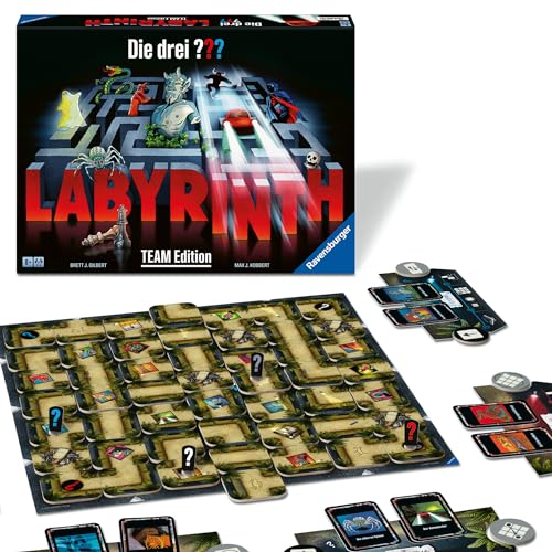 Ravensburger 22685 - Die drei ??? Labyrinth - Team Edition - Die kooperative Variante des Spieleklassikers für 2 - 4 Personen ab 8 Jahren mit Justus Jonas, Peter Shaw und Bob Andrews