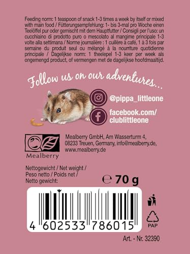 Miniatura 4 de Little One Gusanos De Harina 70 G Suplemento Alimenticio Para Hámsters, Ratas, Ratones Y Erizos Para Apoyar El Bienestar Alto Contenido De Proteínas Para Instintos Naturales
