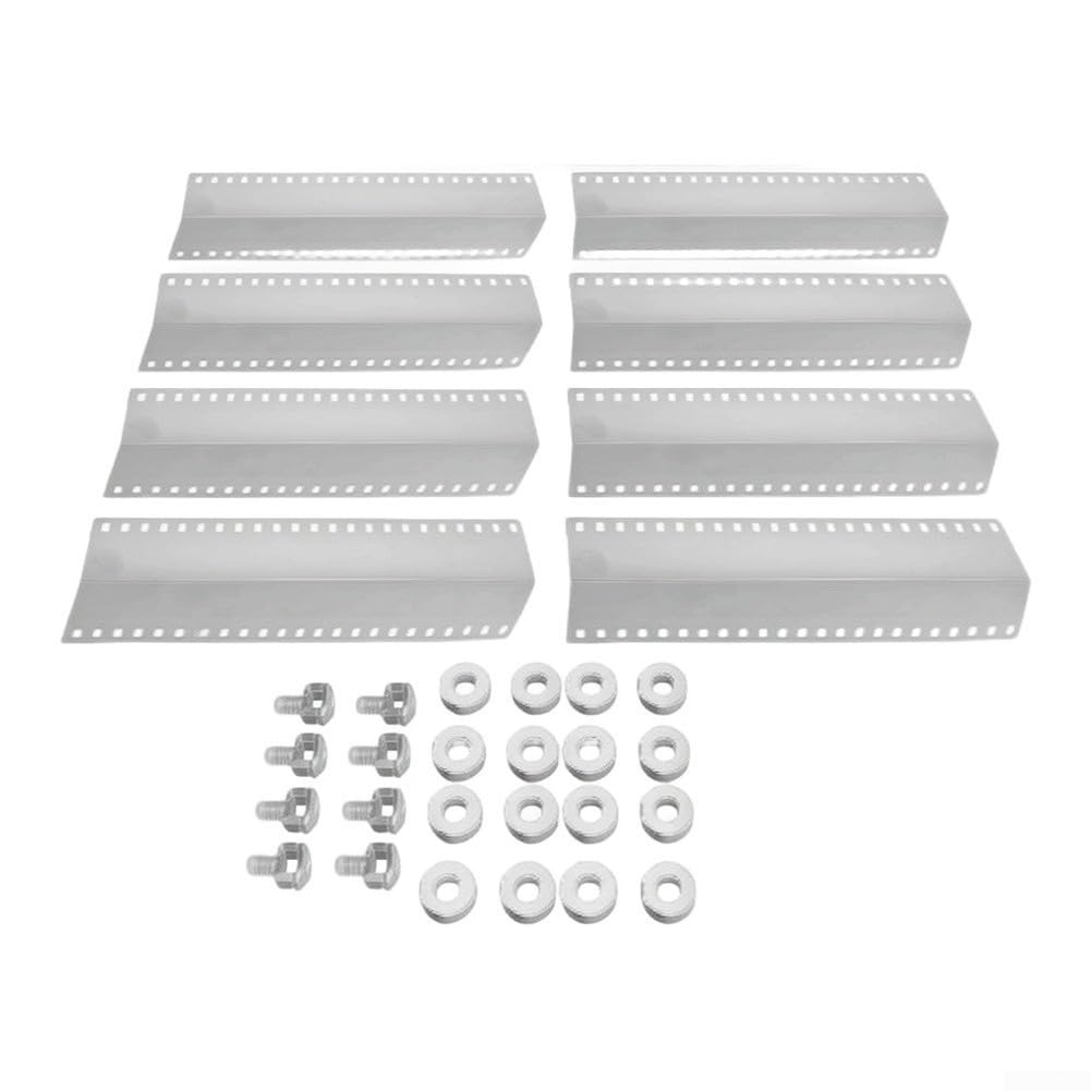 Copribruciatore Acciaio Regolabile per Griglie per landmann Copribruciatore(XH00127-Silver 8pcs)