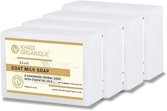 Khadi Organique Handmade Natural Goat Milk Soap Bar with essential Oils | Deep Moisturizing, Hydrating & Nourishing Formula | For Men & Women | SLS & Paraben Free | 125g Each (Pack of 4)