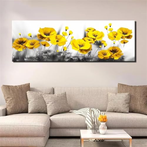 OKIKA 5D DIY Diamond Art Kits Adults and Kids, Yellow Gesang Flower Diamond Painting Kits for Adults, Full Drill Paint by Numbers Kits Gem Art Craft for Home Wall Decor/Gift 20x40in