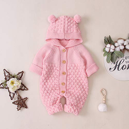 Mubineo Toddler Infant Baby Girl Boy Fall Winter Cable Solid Color Knitted Hood Cardigans Jacket Outwear with Ears3