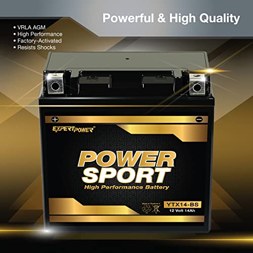 Expertpower ETX14-BS 12V14Ah Ytx14-Bs Replacement (12V 14Ah Sealed) Maintenance Free Battery thumb #3