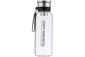 Wide Mouth Glass Water Bottle: 50oz Drinking Companion for Peak Hydration