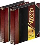 Performore 2 Pack of Professional Luxor 3 Ring Binder 1.5 Inch Locking Slant Angle D-Rings, Maroon Turned Edge Flat, Durable Heavy Duty Presentation Folder Binder for Documents Paper Files Projects