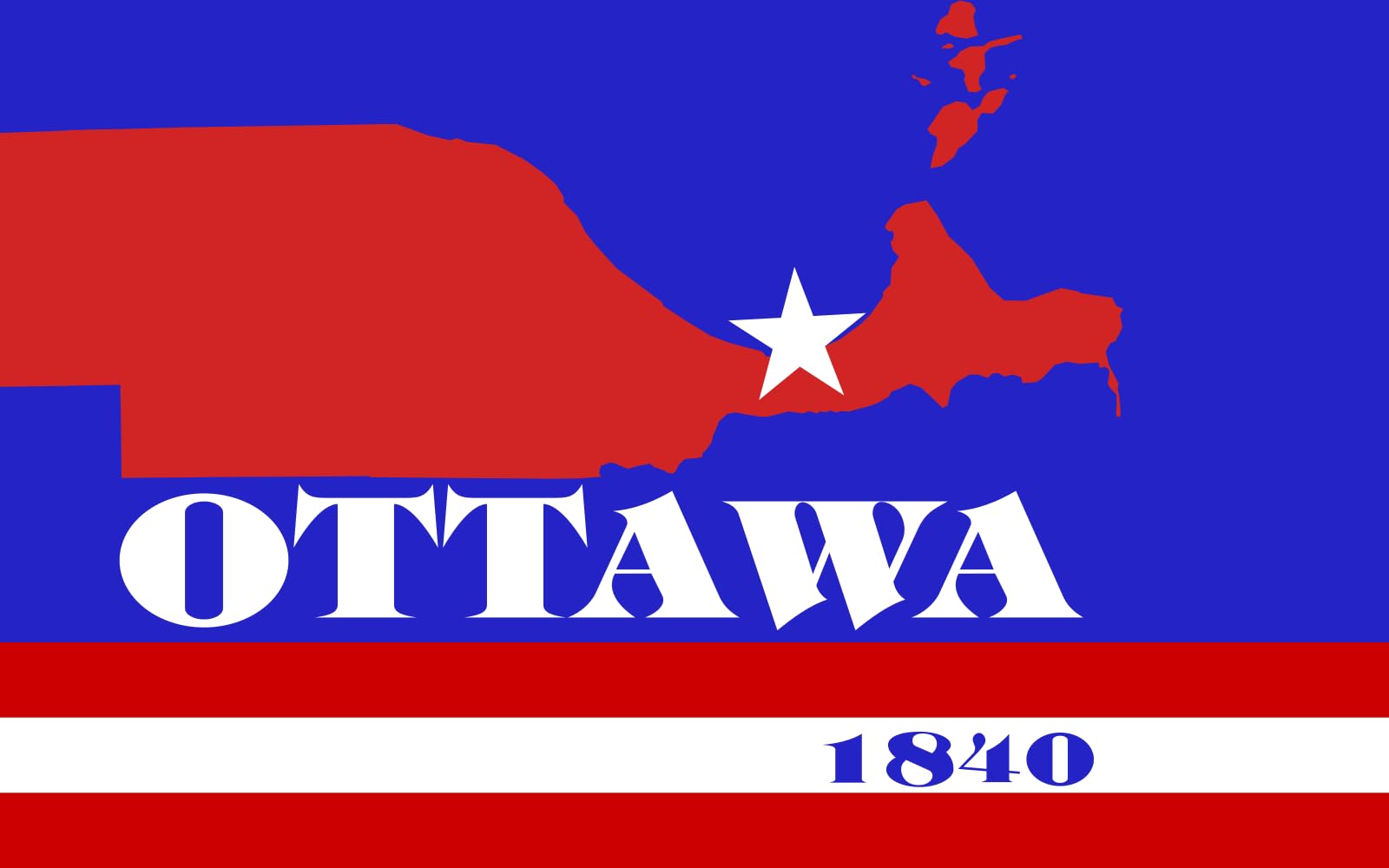 Drapeau Ottawa County Ohio de haute qualité grand pavillon paysage résistant 1.35m²