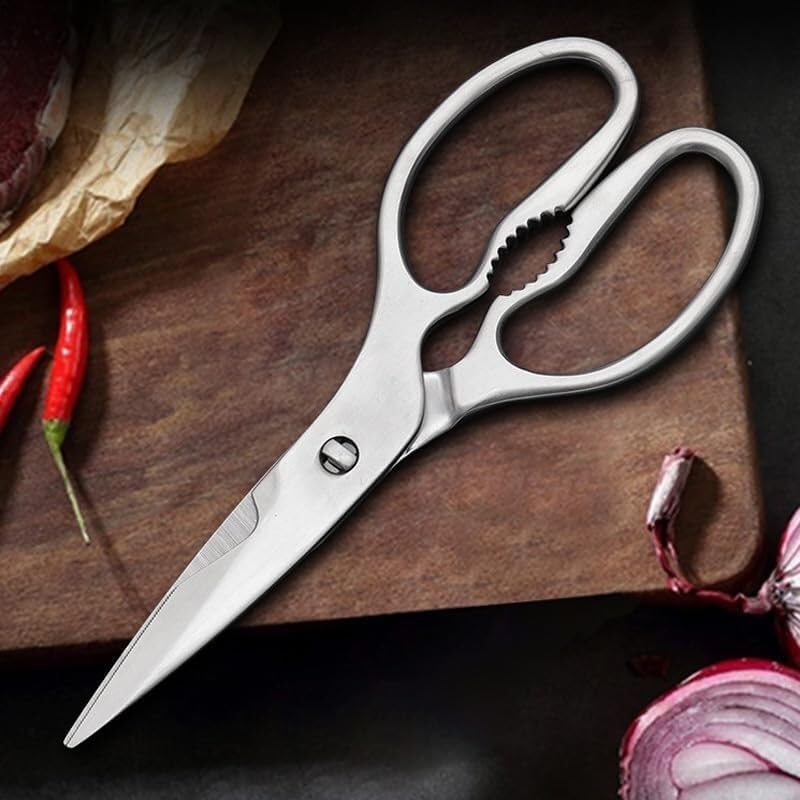 Tijeras de cocina, tijeras para aves de corral, tijeras de cocina de acero inoxidable 4CR13 con hoja afilada para barbacoa doméstica, tijeras de cocina para cortar carne, pollo, hueso y verduras