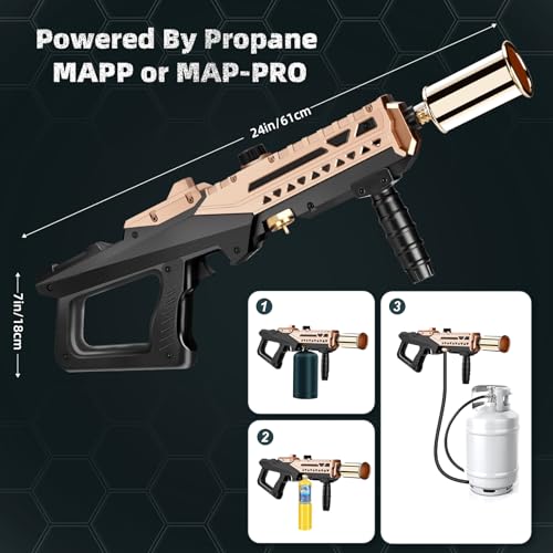 Image of ARTFLAMM Flame Thrower Gun - Propane Cooking Torch Grill Lighter - Adjustable Flamethrower - Powerful Torch for BBQ, Campfire, Charcoal Wood, Weed (Tank Not Included)